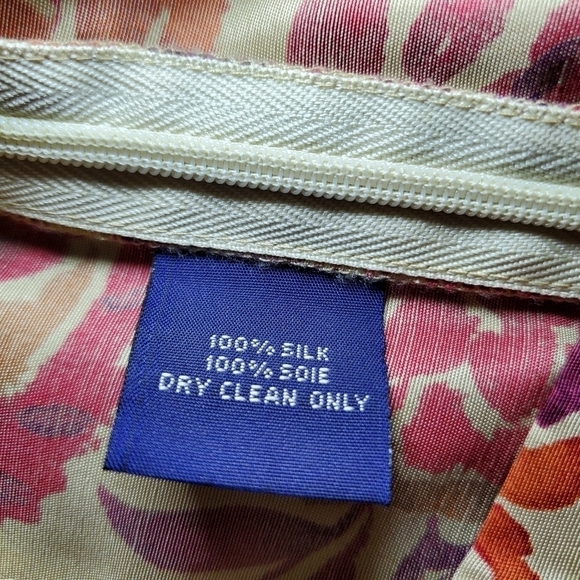 Ralph Lauren Sport Womens Size 10 Red Beige Floral Silk Pants - Picture 10 of 12